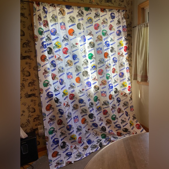 Vintage NFL 1985 Football Helmets Curtain Panel from The Bibb Co. - Picture 5 of 5